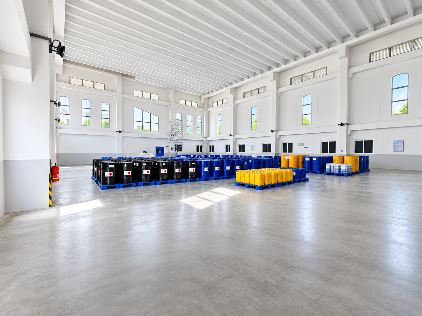 Raw material storage area at the Clearsynth facility